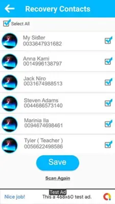 Recovery Contacts android App screenshot 1